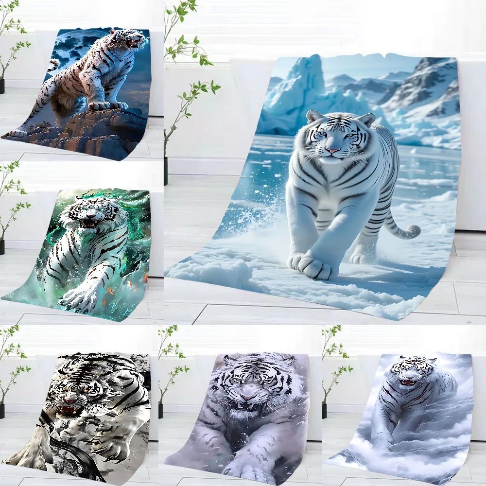3D White Tiger Towel Home Bath Towels For The Body Towels Quick Drying Microfiber Beach Towel Man Women Sports Towel