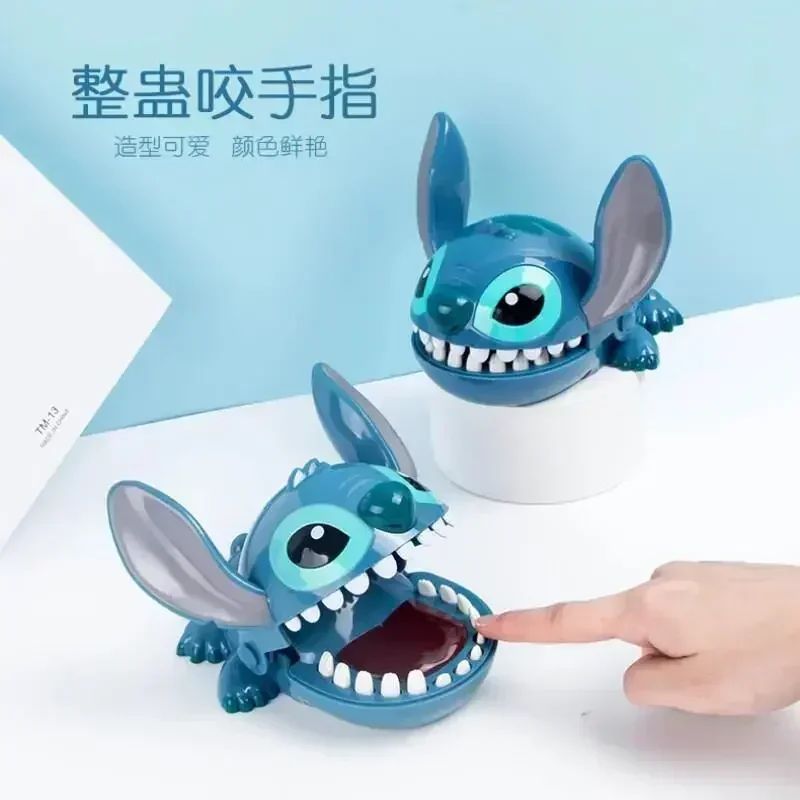 Disney Stitch Bite Finger Toy, Funny Push Teeth Dentist Game, Anime Model Figure for Kids Baby, Christmas Birthday Gifts