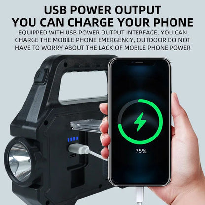 High Power Led Flashlights Rechargeable Camping Work Light Multi Functional Portable Light Solar Charging 6 Lighting Modes ?