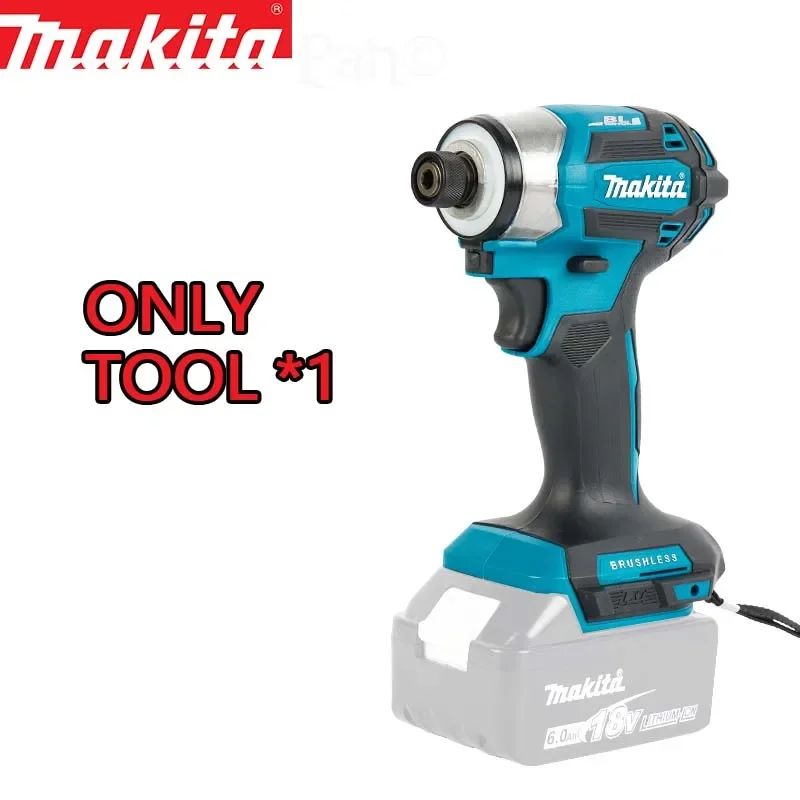 Parafusadeira de Impacto sem Fio Makita 18V LXT DTD173 Motor Brushless Furadeira Elétrica Parafusadeira Modo Madeira/Parafuso T1/T2 Luz LED Dupla 180 N·m