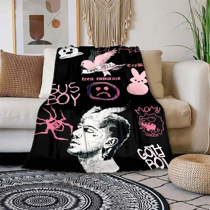 Satanic Cry Baby Lil Peep Flannel Blanket  , Soft Fluffy Warm Sofa Bed Throw Blanket More Size?fans warm gifts
