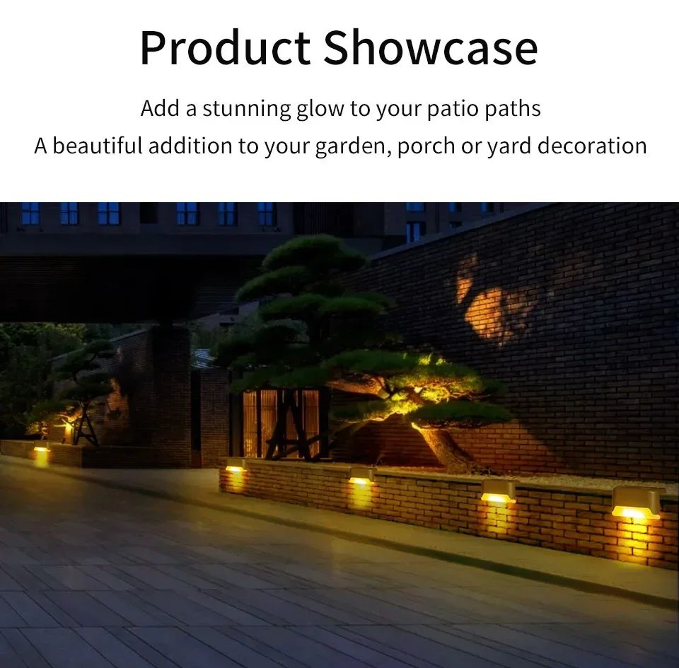 1-8Pack Solar Deck Lights Outdoor Waterproof Solar LED Lights Garden Decor Sunlight for Stairs Railing Yard Pathway Lighting