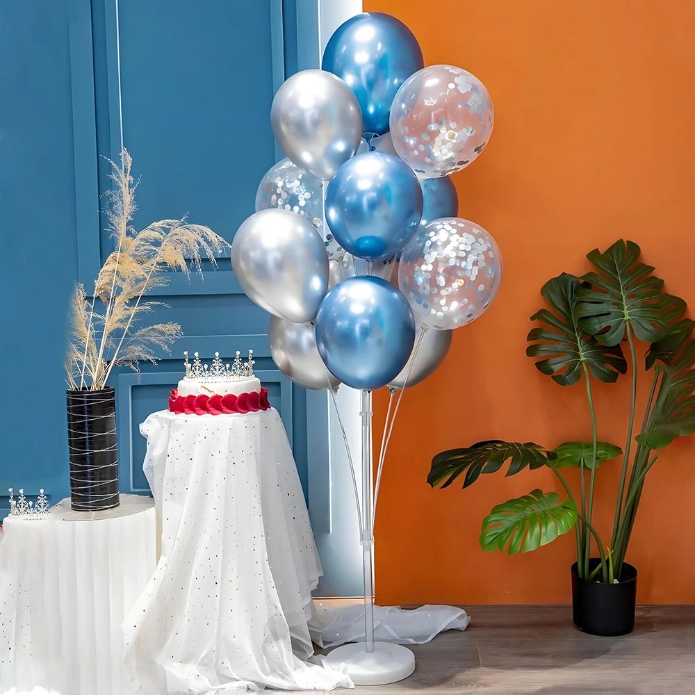 Runto 2 sets Balloon Stand with Base, Balloon Column Stand for Wedding Christmas New Year Birthday Graduation Party Decor