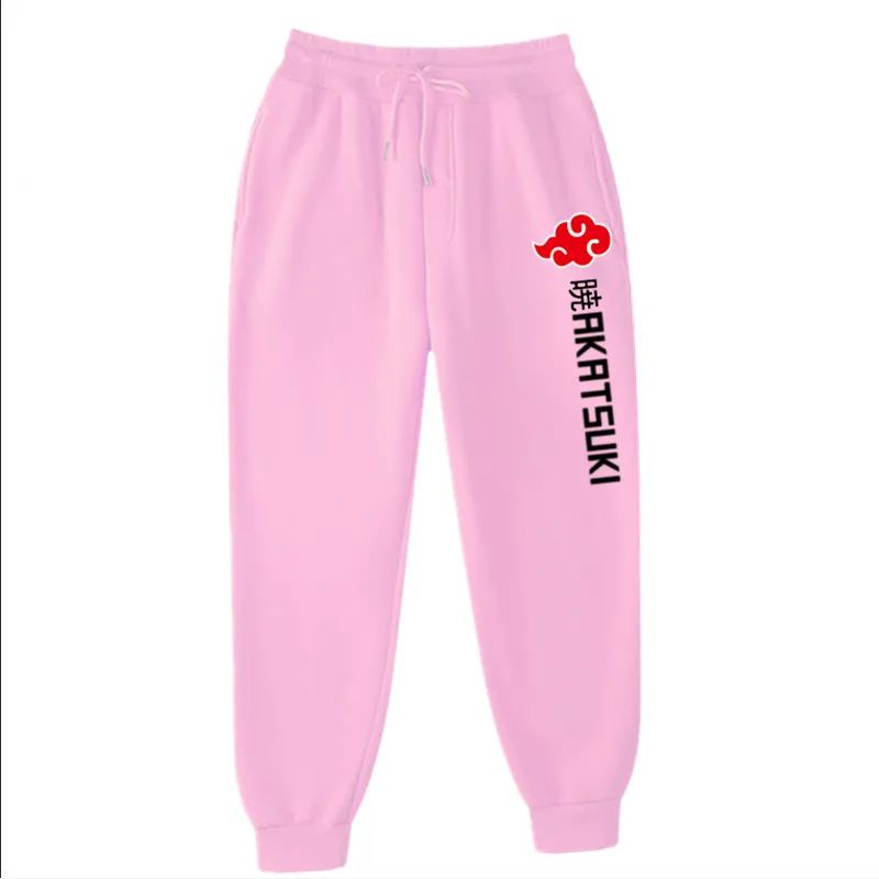 Calças de Moletom Akatsuki de Anime Mais Vendidas Calças de Lã Estampadas de Moda Masculinas Femininas para Corrida Hip Hop Roupas de Rua S-3GG