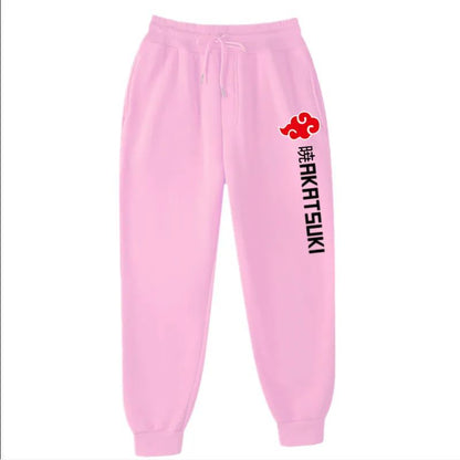 Calças de Moletom Akatsuki de Anime Mais Vendidas Calças de Lã Estampadas de Moda Masculinas Femininas para Corrida Hip Hop Roupas de Rua S-3GG