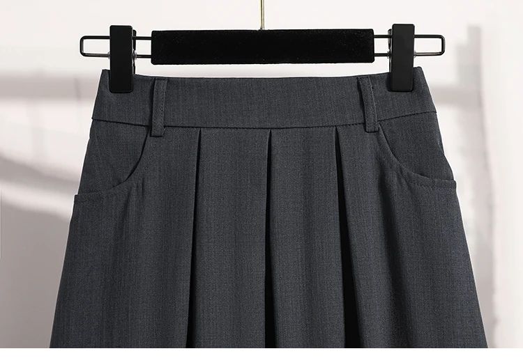 Solid Versatile Medium Length Pleated Skirt 2026 Plus Size Skirts A-Line Maxi Gown Spring Autumn New Half-length Umbrella Skirt