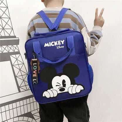 Disney Student Tutoring Bags Multifunctional Cartoon Mickey School Backpack Tote Bag Handbag Document Bookbag Square Schoolbag