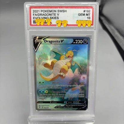 DIY PTCG Rating Card Collection Card 2021 SWSH FA/RAYQUAZA V MEWTWO ex Copy 10Points Rating Card Anime Game Gift