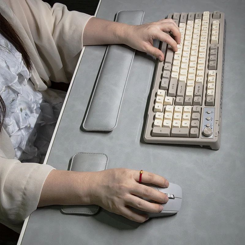 Desk Mat Waterproof PU Mouse Pad Large Mousepad Laptop Non-slip Desk Pad Keyboard Mats Mouse Mat Mouse Wrist Guard Three Pieces