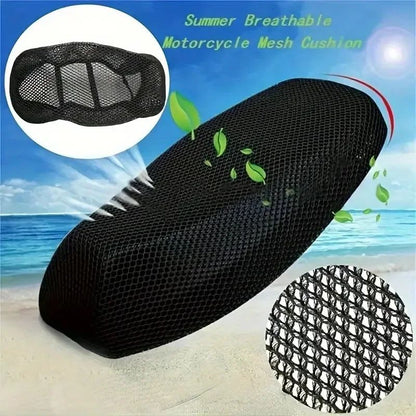 Capa de Assento de Motocicleta - Tela de malha respirável espessa para scooters, motocicletas, protetor solar, almofadas de assento de poliéster para motocicleta