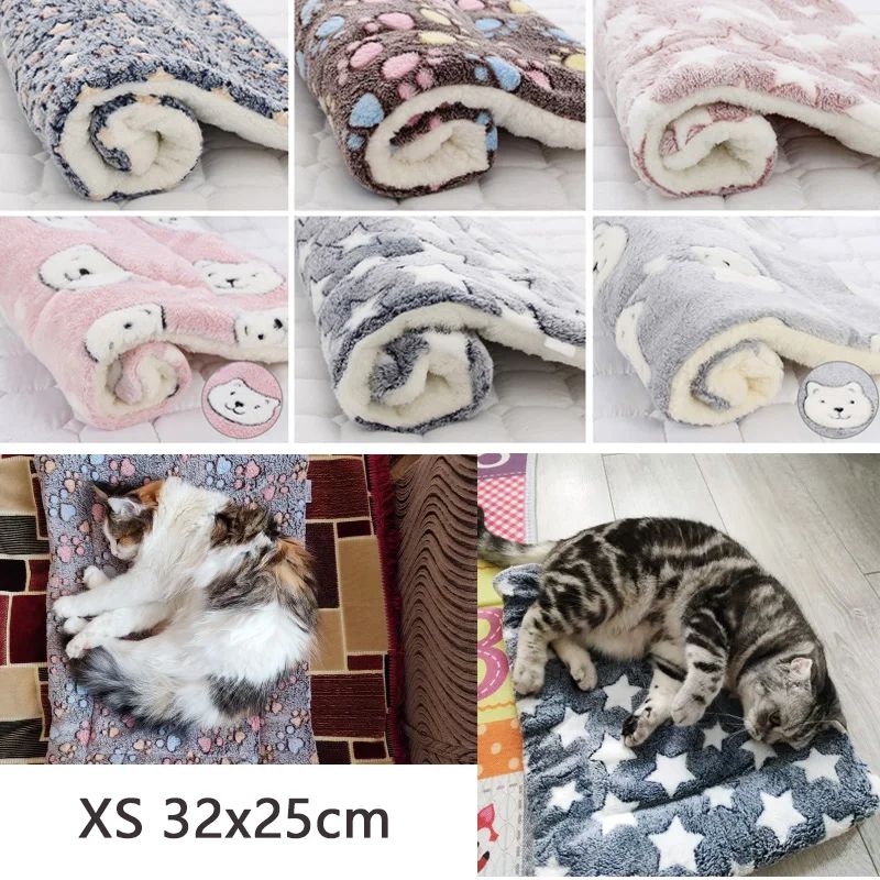 Tapete para Animais de Estimação Espessado Outono/Inverno Canil Quente Manta para Gatos/Cães Tapete Antiderrapante de Flanela Macia de Algodão para Cães Pequenos e Grandes