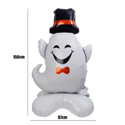Halloween Party Giant Foil Balloons Inflatable Toys Decor Pumpkin Soldier Witch Ghost Skeleton Reaper Aluminum Standing Balloon