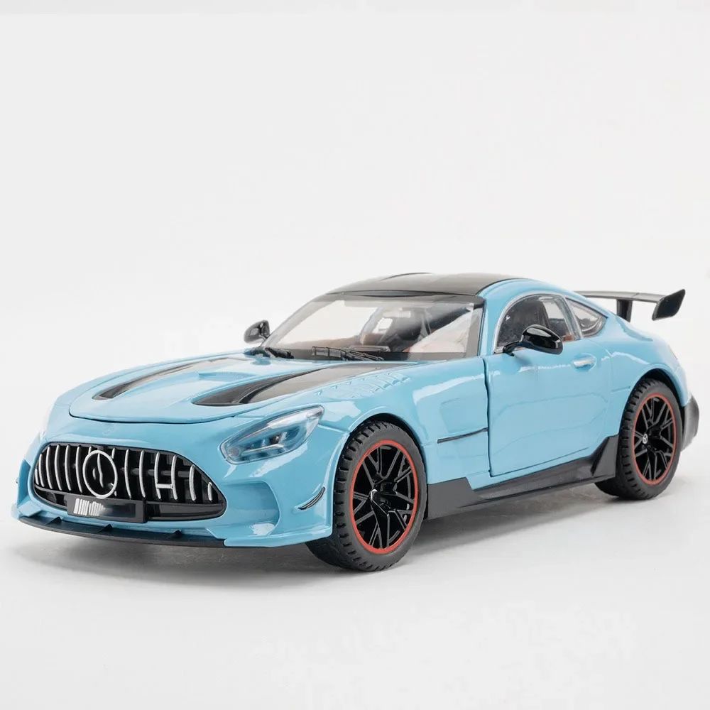 Miniatura de Carro Benz AMG GT-R Escala 1:18, Modelo de Brinquedo em Liga Fundida, Supercarros com Portas que Abrem, Luz e Som, Veículo com Fricção para Meninos, Presentes de Aniversário