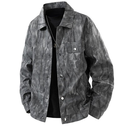 Jaqueta corta-vento, moderna, casual, versátil, casaco comprido, tie-dye, jaqueta de pesca, jaqueta de voo americana retrô, jaqueta jovem