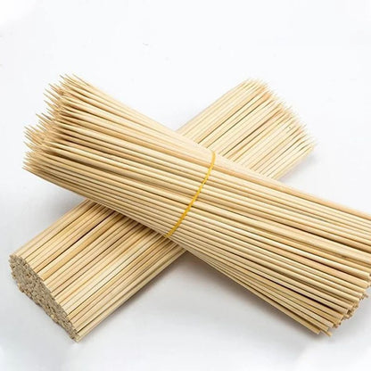 90pcs Bamboo Stick Food Grade Bamboo Skewer Sticks Disposable Natural Wood Long Stick For Barbecue Fruit BBQ Tools 15/20/25/30cm