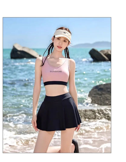 Women's Swimming Suit 2025 New Style Four-Piece Conservative Bikini Long Sleeve Long Pants Surfing Snorkeling Mother Suit