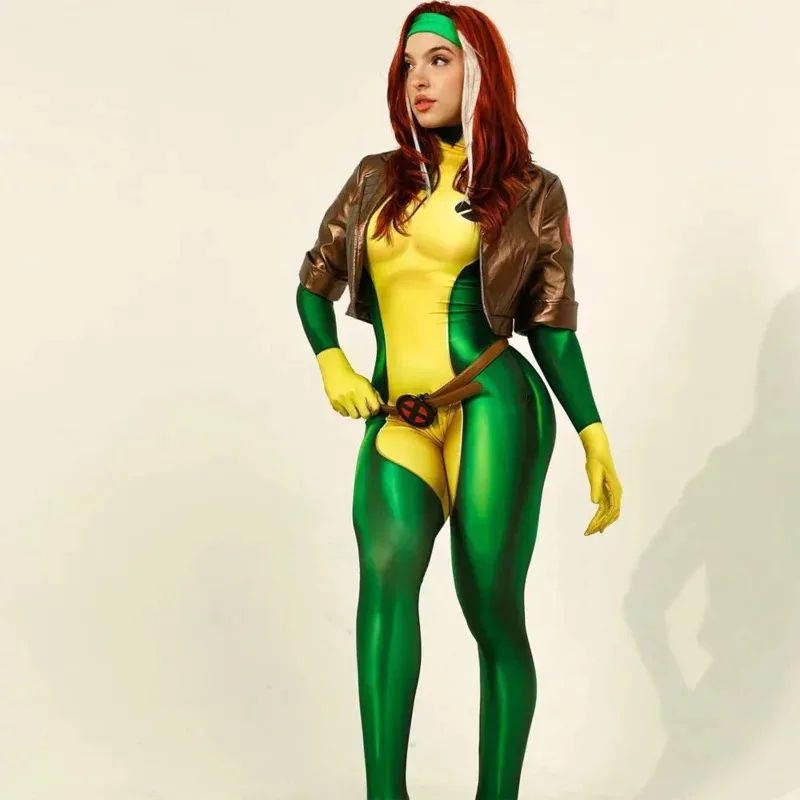 Rogue Cosplay Anna Marie Cosplay 3D Printing Adult Kids Zentai suit Halloween Party Women Girls costume