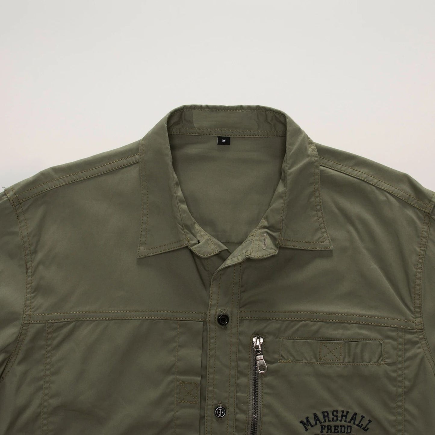 European Size Men's Shirt Cotton Multi-Pocket Button Up Green Navy Cargo Shirt Long Sleeve Button Down Hiking Fishing Work Shirt