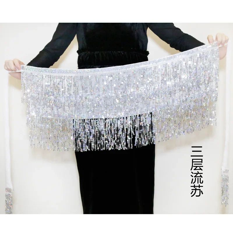 Sexy Sequins Tassel Dancewear Mini Skirt Women Clothes Jupe Femme Belly Dance Skirts Ladies Faldas Performance Stage Bottom Saia
