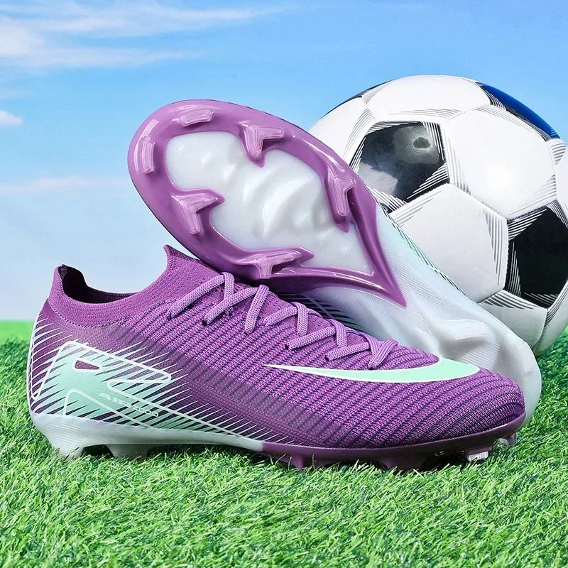 New Men Outdoor Football Boots Soccer Shoes Cleats Match Training TF/FG Grass Ankle Long Spikes Sport Hot-selling High-quality