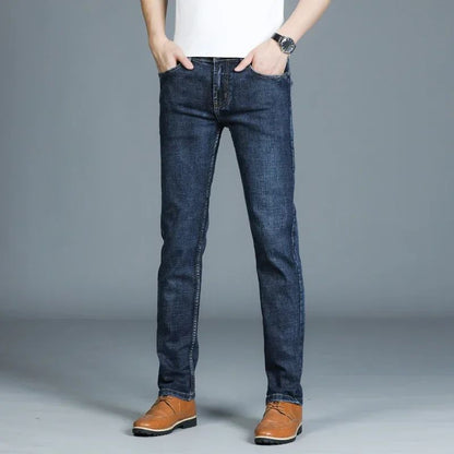 Mens High Quality Jeans Fashion Straight Denim Pants Men Classic Casual Jeans Male Plus Size Denim Trousers Ripped Jeans 28-40