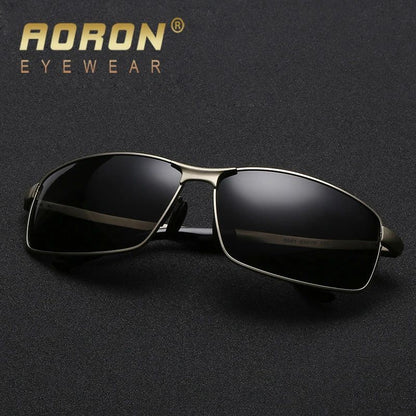 AORON Alloy Men Polarized Sunglasses Women Male Luxury UV400 Goggles Brand Design Metal Frame Glasses Driving