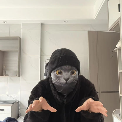 Breathable Ultra-fine Mesh Cute Cat Cosplay Mask,A Uniquely Humorous Head-worn Mask,Carnaval Mask,For Parties and Holiday Events