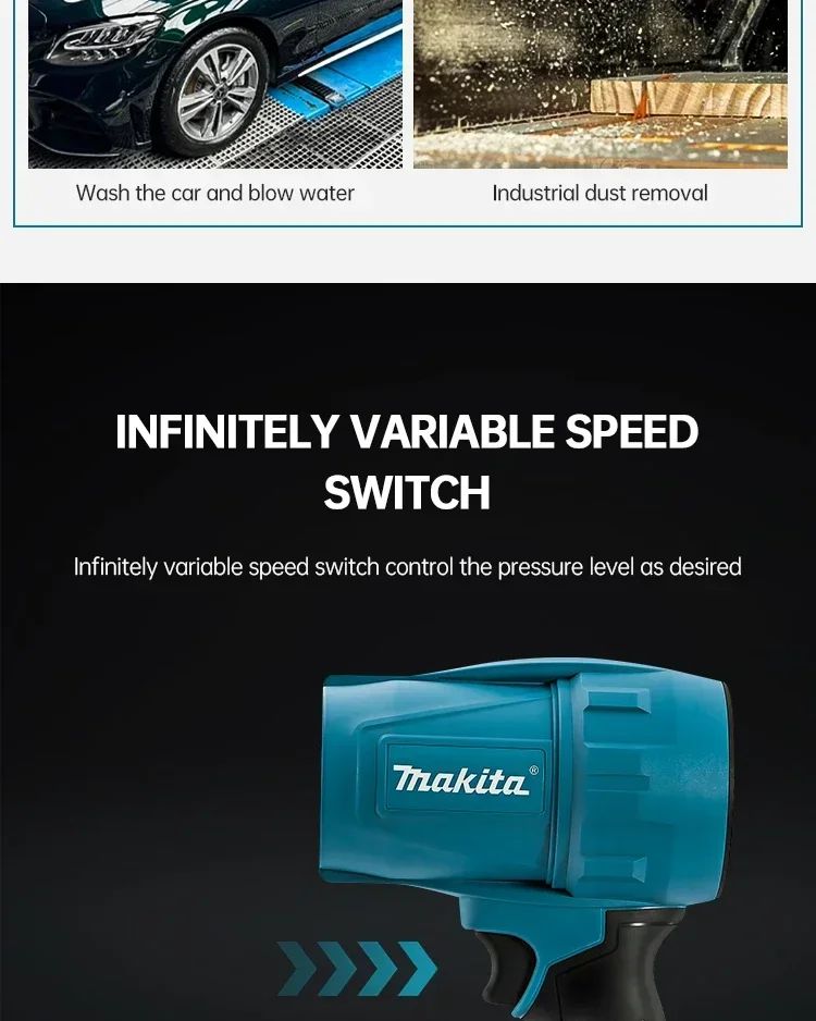 Soprador Makita 30000RPM Turbo Jato Ventilador 18V Espanador Elétrico Velocidade do Vento Turbo Ferramenta de Limpeza Automotiva
