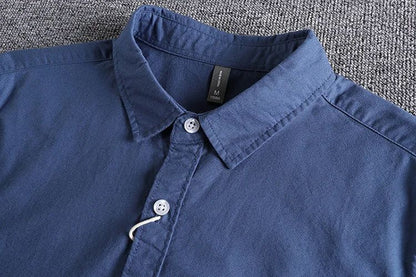 Basic Minimalist Men Shirt Jacket Pure Cotton Washed Oxford Military Light Casual Work Safari Style Shirts Mens Tops Shirt