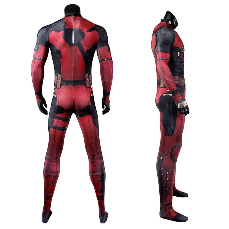 Adult Kids Deadpool Cosplay Costume Bodysuit Outfits Superhero Jumpsuit Boys Movie Character Dress Up Mask Costumes With Swords
