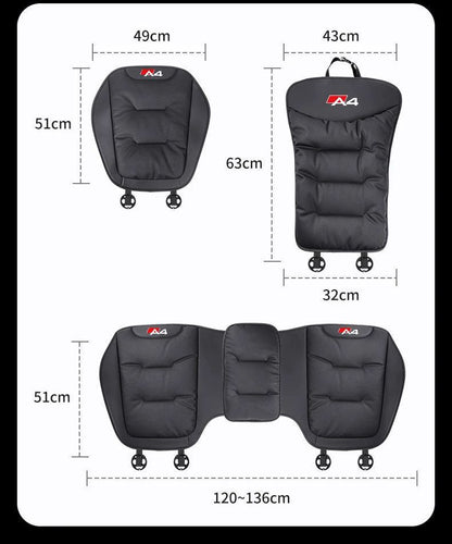 Leather Car Seat Cover Universal Four Seasons Car Front/Rear Seat Cushion for  Audi A1 A3 A4 A5 A6 A7 A8 Car Chair Protector Pad
