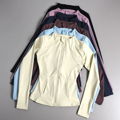 Sports Coat Women's Shirt Yoga Slim Long Sleeve Fast Running Thin Pilates Fitness Suit Top Clothing