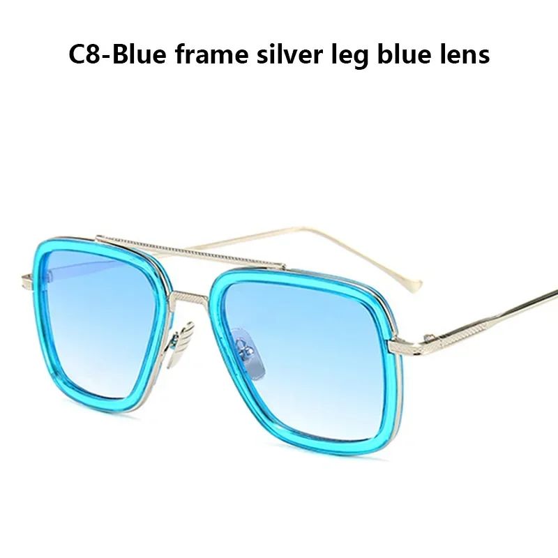 Luxury Steampunk Men Sunglasses Tony Stark Iron Man Sun Glasses Vintage Metal Eyewear Steam Punk Sunglass UV400 Male Gafas