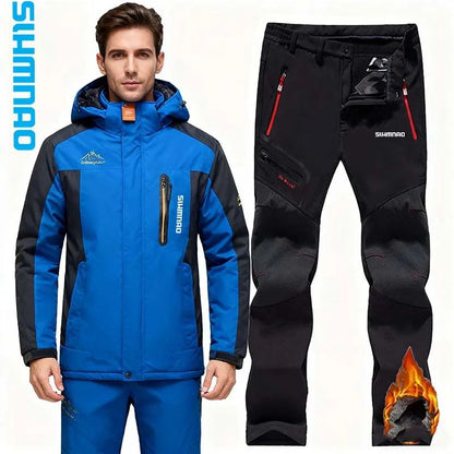 Roupas de Neve Quentes Engrossadas Impermeáveis de Inverno 2025, Calças Quentes de Neve, Roupas de Pesca Masculinas Impermeáveis Engrossadas para Externa,
