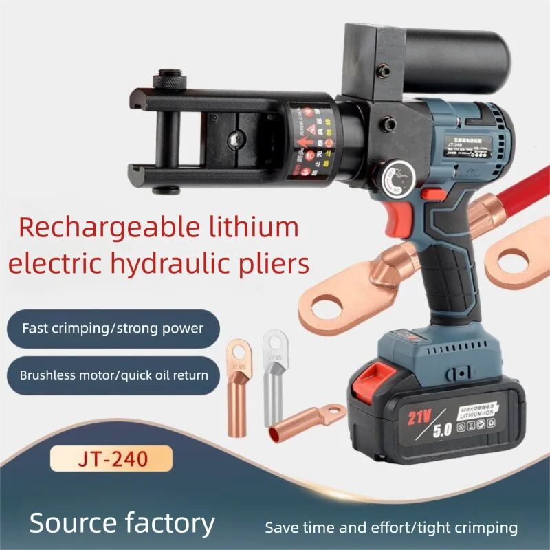 Ferramenta de Crimpagem Elétrica Hidráulica 10-240mm² Alicate Recarregável sem Escova ferramentas de eletricista Braçadeira de Fio Terminal Cobre/Alumínio