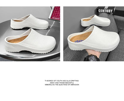 Kitchen Non-slip Oil-resistant Chef‘s Shoes Men's Waterproof Casual Flat Shoes Women's Slippers Couple Plus Size EVA Shoes