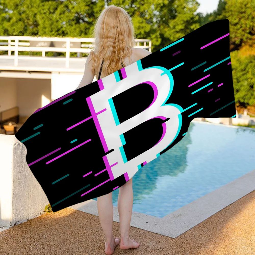 Bitcoin Evolution Of Money Beach Towel Cartoon Cute Summer Kids Large Bath Pool Beach Towel Microfiber Absorbent
