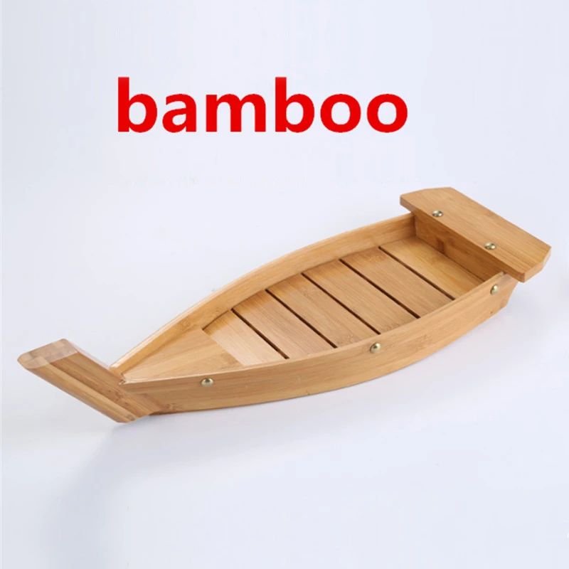 Barco de madeira artesanal japonês para culinária, sushi, ferramentas, navio simples, sashimi, pratos frios variados, talheres, conjunto de sushi