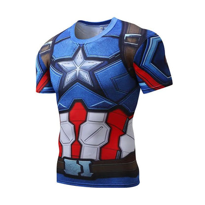 Marvel T Shirt Avengers Spiderman Iron Man Black Panther Costume Short Sleeve Cosplay Sports Fitness Top Birthday Gifts