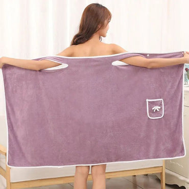 135*80cm Coral Velvet Bath Skirt Soft Absorbent Thickened Shower Towe Bathrobe Adult Women Chest Wrapped Wearable Bath Towel New