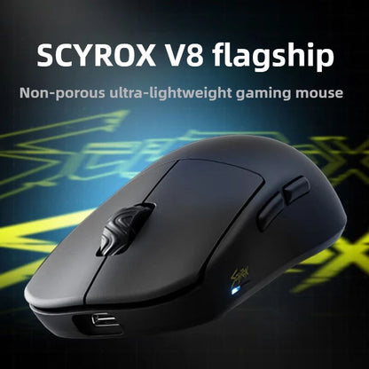 [EM ESTOQUE] SCYROX V8 8K Mouse Gamer Ergonômico com Fio e Sem Fio Ultraleve 36g PAW3950 E-Sports PC Gamer Acessório