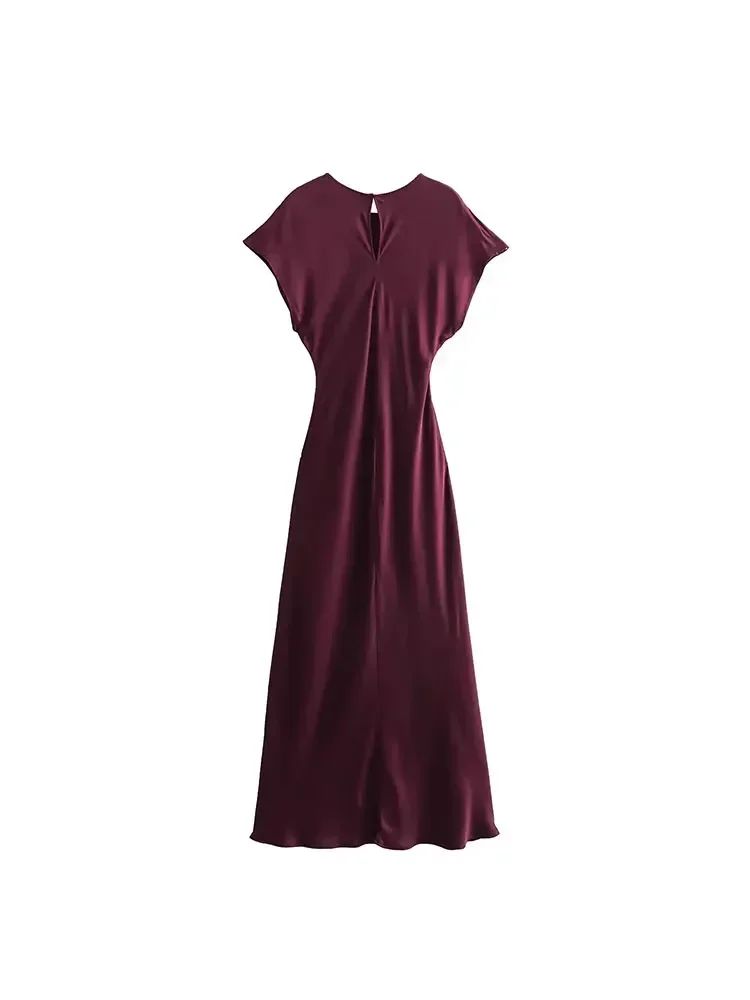 TRAFSHE Midi Satin Dress Woman Long Dresses For Women Chic And Elegant Evening D