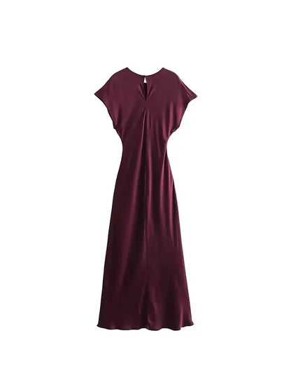 TRAFSHE Midi Satin Dress Woman Long Dresses For Women Chic And Elegant Evening D