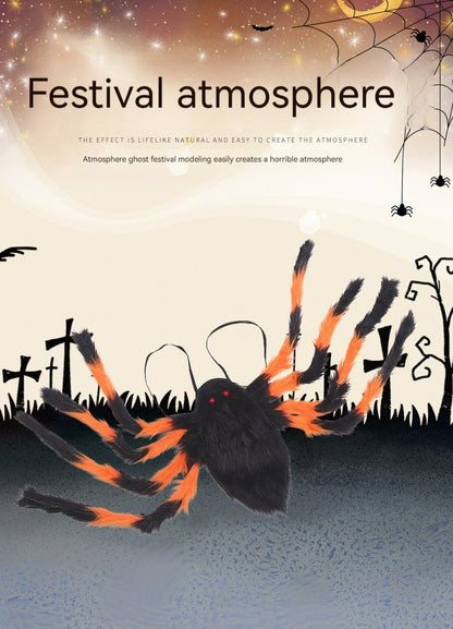 90/125CM Horror Plush Spider Bag Decoration Halloween Candy Backpack Big Spider Shape Trick or Treat Halloween Props Costume