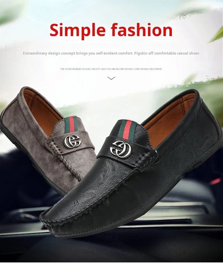 Men Driving Shoe Leather High Quality Breathable Slip on Men Casual Shoes Comfortable Light Men Loafers Formal Men Dress Shoes