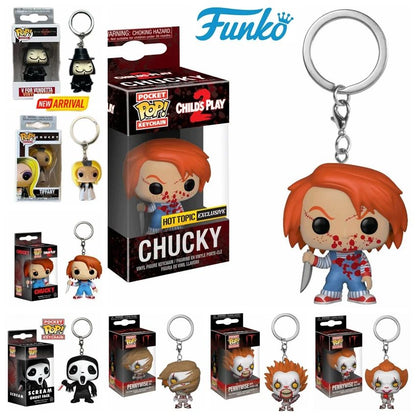 FUNKO TIFFANY BRINQUEDO ASSASSINO Chucky V de Vingança Pennywise Pânico GhostFace Chaveiro Pocket Pop Boneco Colecionável Brinquedo Infantil