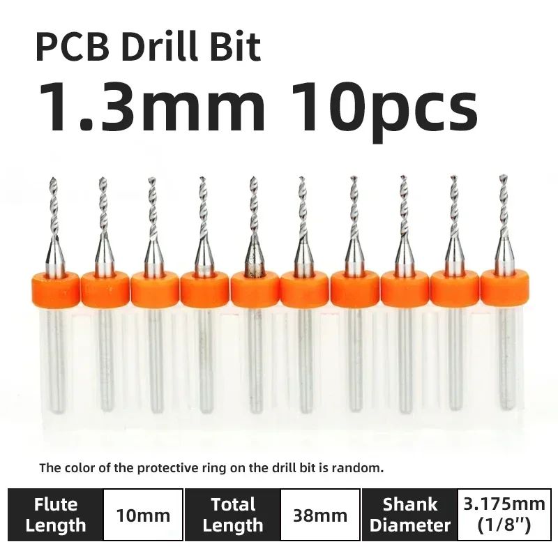 Broca PCB 10pcs Conjunto de Brocas Micro Diâmetro de Aço Tungstênio 1/8" Cabo Fixo Mini Broca CNC 0.1-3.175mm