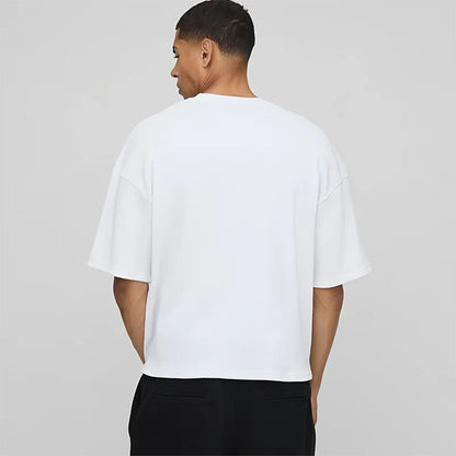 Summer Loose Sports Clothing Oversized Boxy Crew Neck T-shirt Mens Heavyweight 240GSM 100% Cotton Half Sleeve T-Shirts Clothing