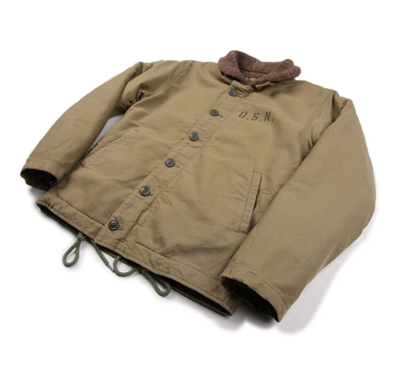 NON STOCK USN N-1 Deck Jacket Sherpa Lining Military Style Men Warm Coat 3 Colors