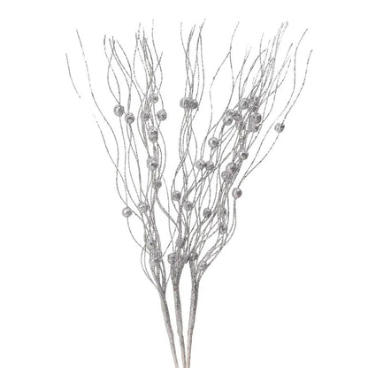 1-10pcs Gold Christmas Decorative Flash Artificial Berry Stem Decor for Christmas Tree DIY Wreath Fireplace Holiday Crafts Gifts
